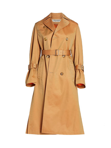 Reversible Pleated Trench Coat Orange