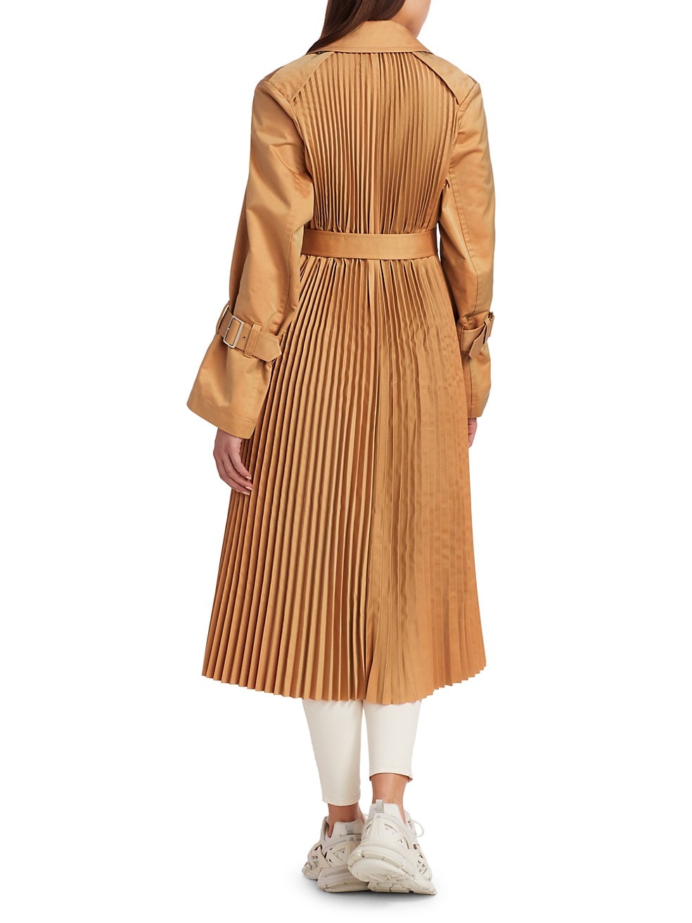 Reversible Pleated Trench Coat Orange