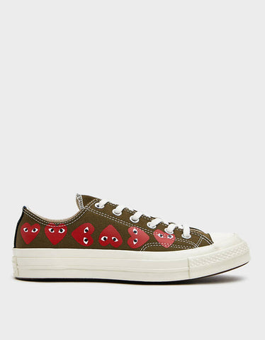 Comme des Garcons Play x Converse multi heart low Kaki green