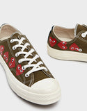 Comme des Garcons Play x Converse multi heart low Kaki green