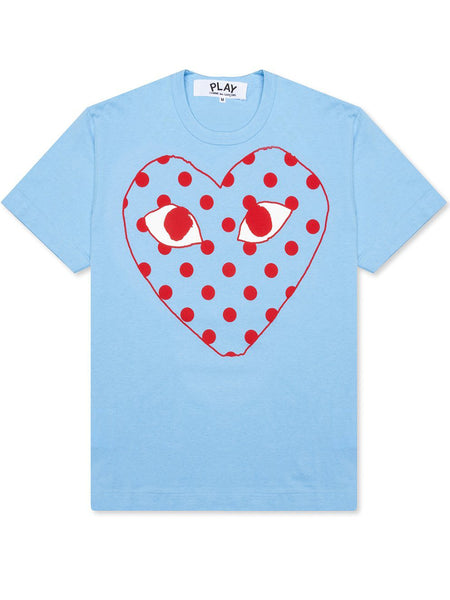 PLAY PASTELLE POLKA DOT LOGO T-SHIRT BLUE