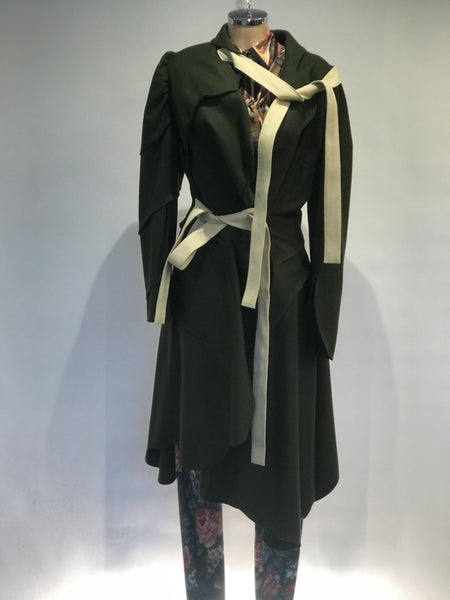 belted asymmetric coat