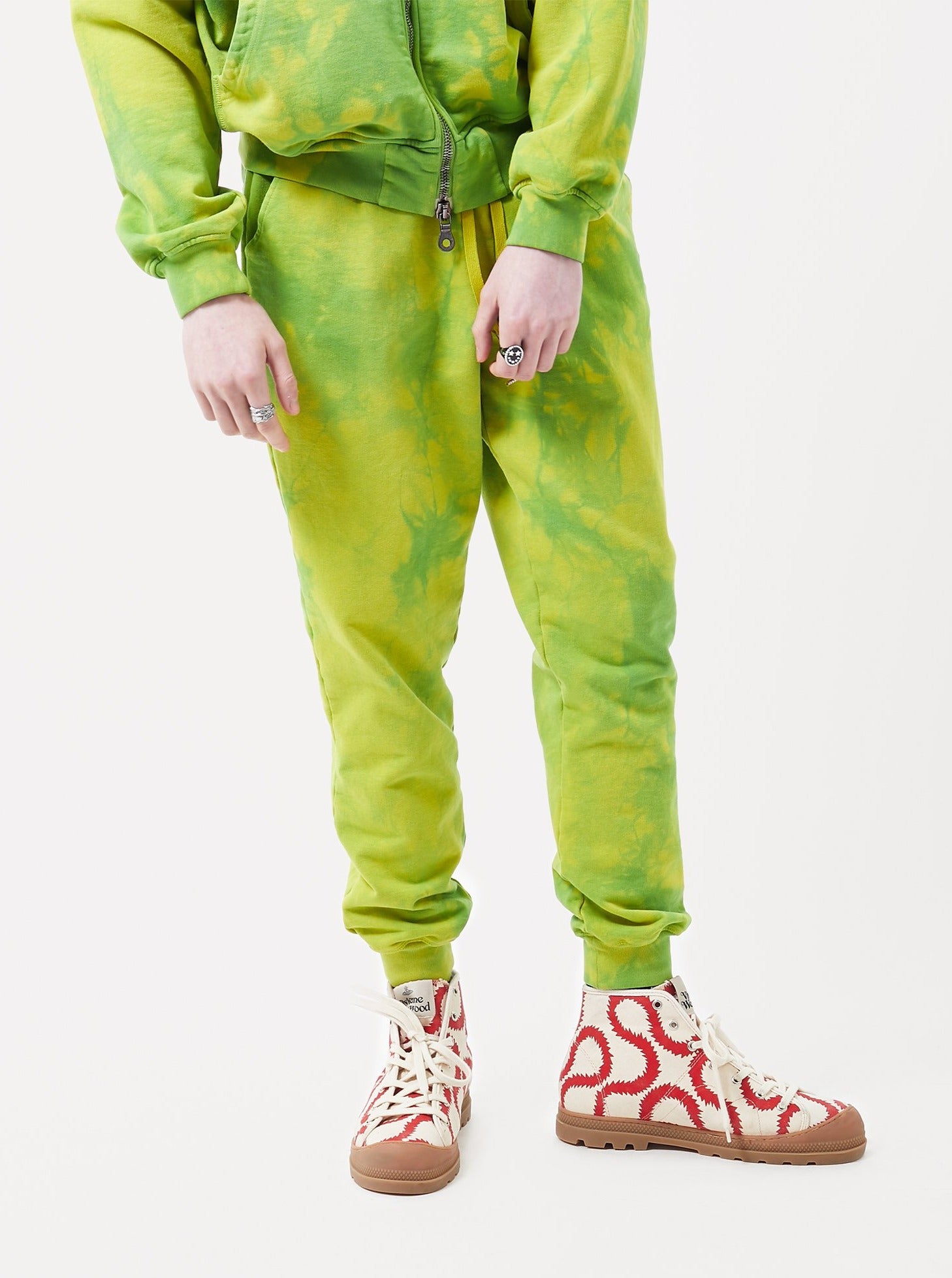 CLASSIC SWEATPANTS LIME GREEN TIE-DYE