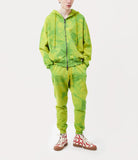 RUGGED ZIP HOODIE LIME GREEN TIE-DYE