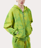 RUGGED ZIP HOODIE LIME GREEN TIE-DYE