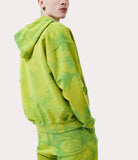 RUGGED ZIP HOODIE LIME GREEN TIE-DYE