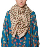 Cream scarf with shell print Scarf Kron by KRONKRON