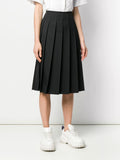 frayed waist pleated skirt