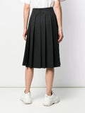 frayed waist pleated skirt