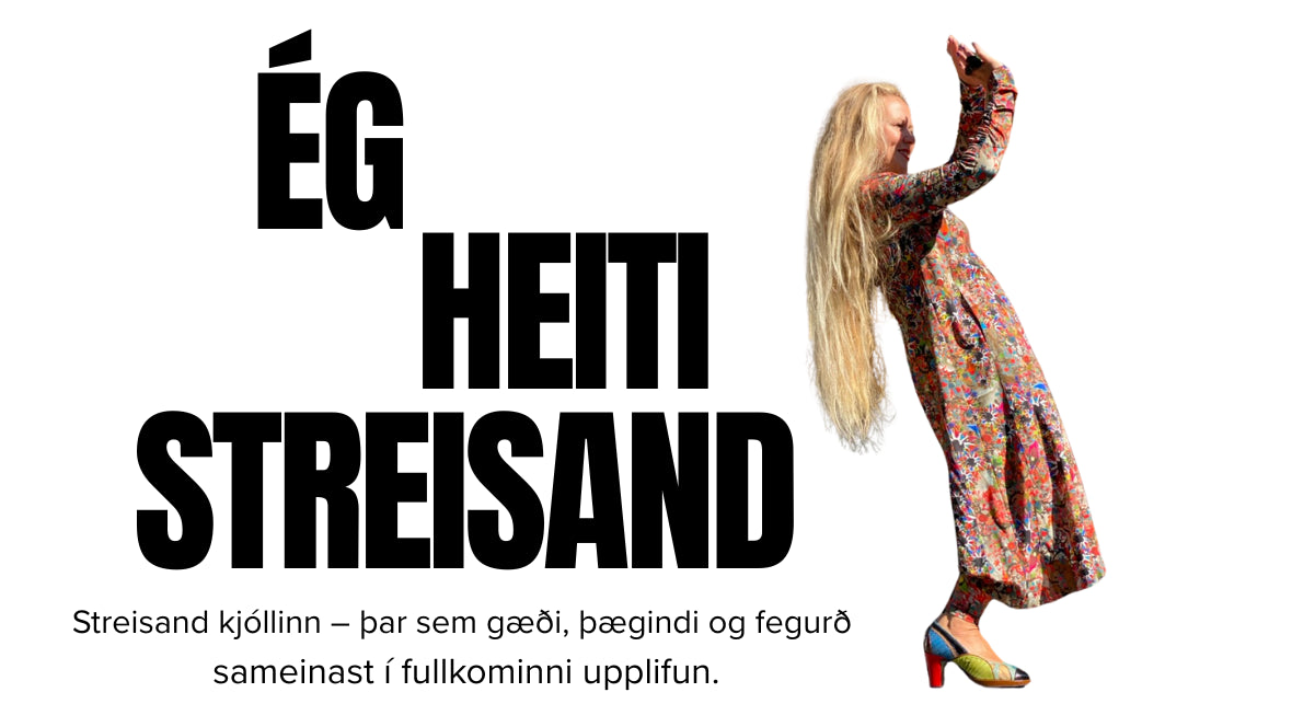 Streisand kjóllinn er A-sniðinn og kemur í mörgum fallegum munstrum. Hann er síð-erma með vösum og úr hágæða Tencel og bómull, sem tryggir bæði þægindi og stíl.