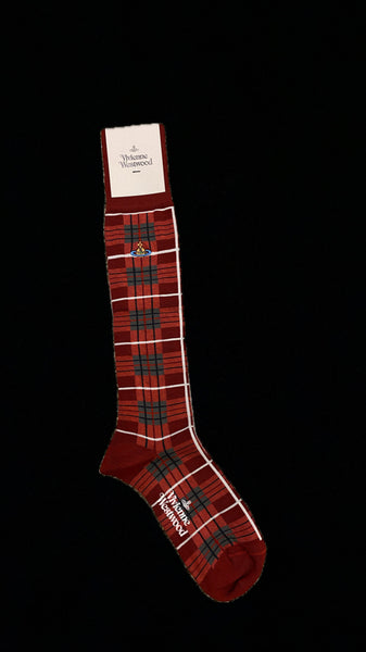 Vivienne Westwood High Sock Tartan Red