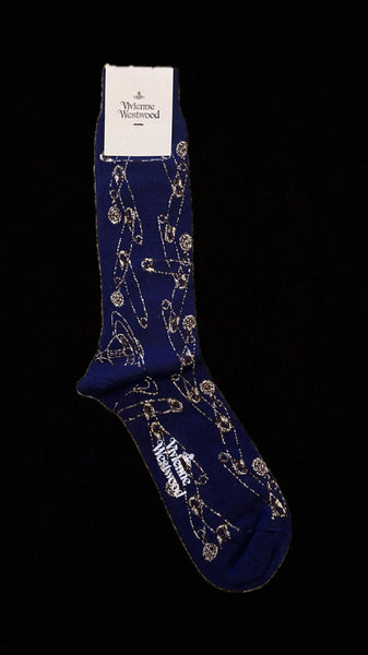 Safety Pin socks navy blue