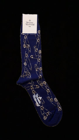 Safety Pin socks navy blue