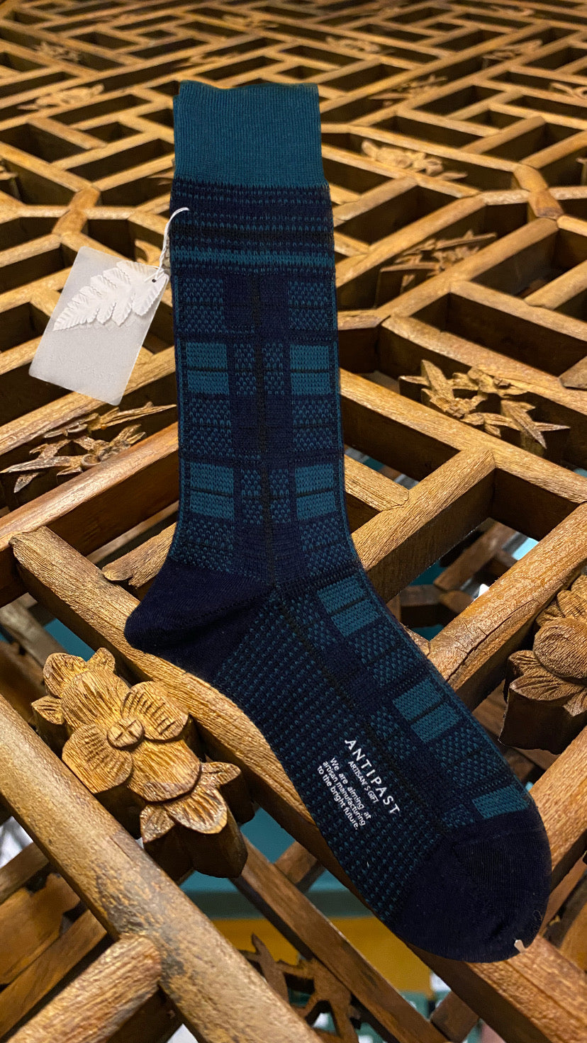 ANTIPAST Tartan Check Mens sock Navy