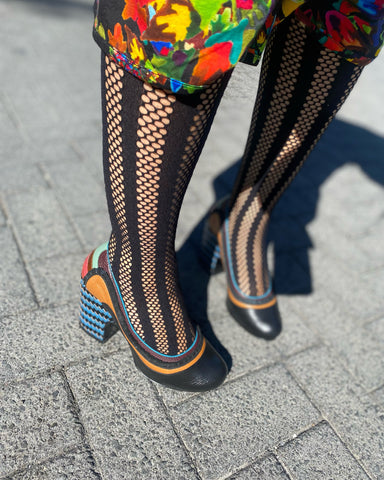 Black with multi colored details