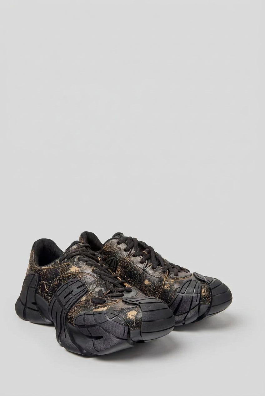 Camper Lab Tormenta Black & Brown Leather Sneakers