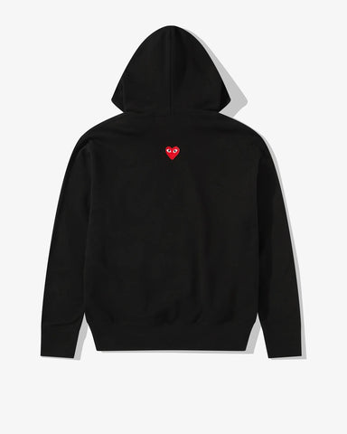 Play Unisex Reverse Red Heart Zip Hooded Sweatshirt Black