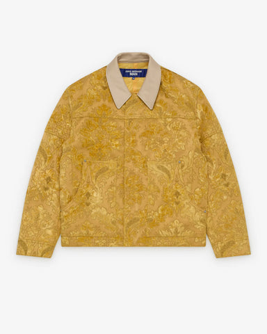 Front flat
Junya Watanabe Man Floral Pattern Jacket in yellow with treated floral jacquard, front view