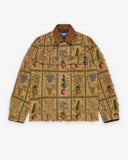 Front flat
Junya Watanabe Man Plant Pot Tapestry Jacket in brown with woven floral and plant motif, front view