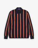 Front flat
Junya Watanabe Man Striped Knit Polo in navy and orange, front view