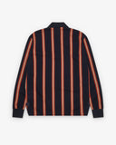 Back flat
Junya Watanabe Man Striped Knit Polo in navy and orange, back view