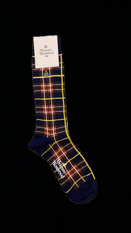 Vivienne Westwood Tartan navy blue sock