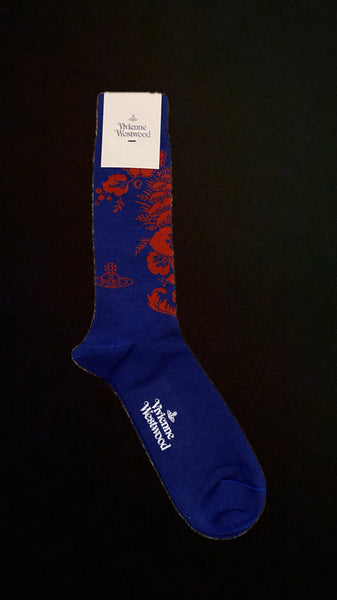 Flower sock blue