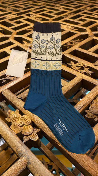 ANTIPAST Floral mosaic socks Blue