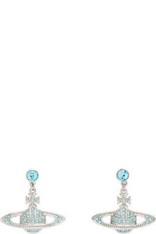 Mini bas relief drop earrings platinum/aqua bohemica crystal