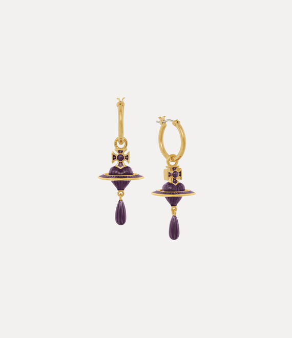 Fabianna drop earrings gold/violet