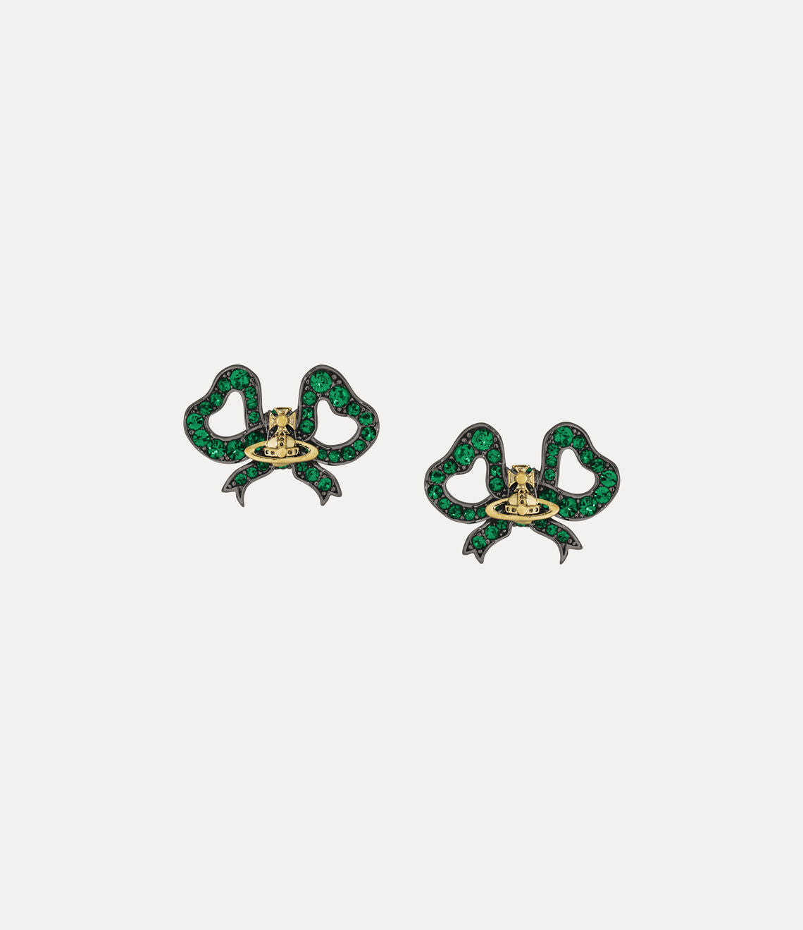Rigoberta Earrings ruthenium/gold/emerald green