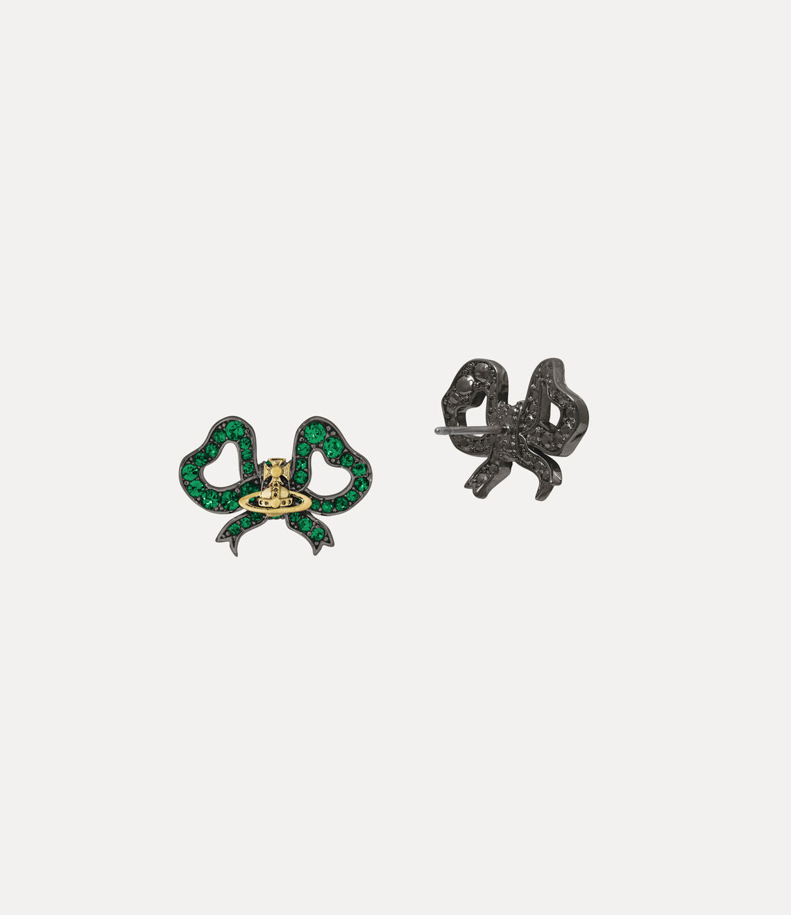 Rigoberta Earrings ruthenium/gold/emerald green