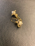 CASSIE drop orb Earrings Gold/Cream rose