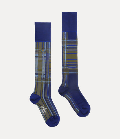 Vivienne Westwood Oversized madras high sock - Blue