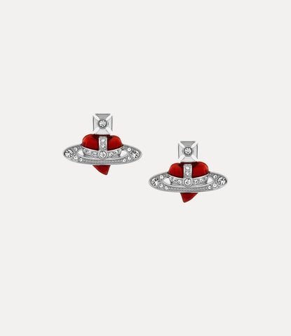 New Diamante Heart Earrings in Platinum-Crystal