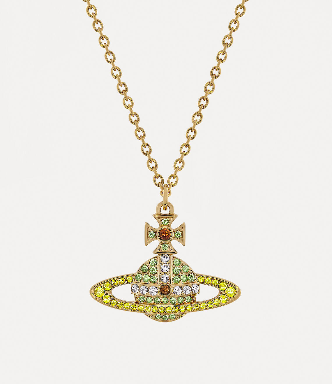 KIKA pendant Necklace in Gold-Peridot-citrine
