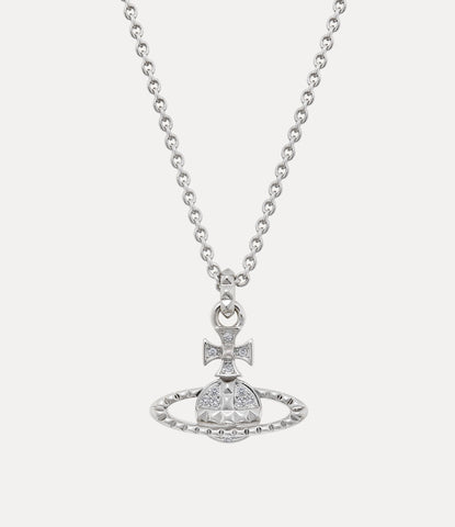 Mayfair bas relief pendant Rhodium Crystal