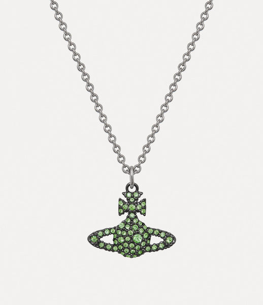 GRACE bas relief pendant ruthenium/platinum/peridot