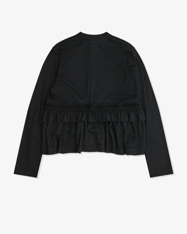 Frill Hem Cardigan black