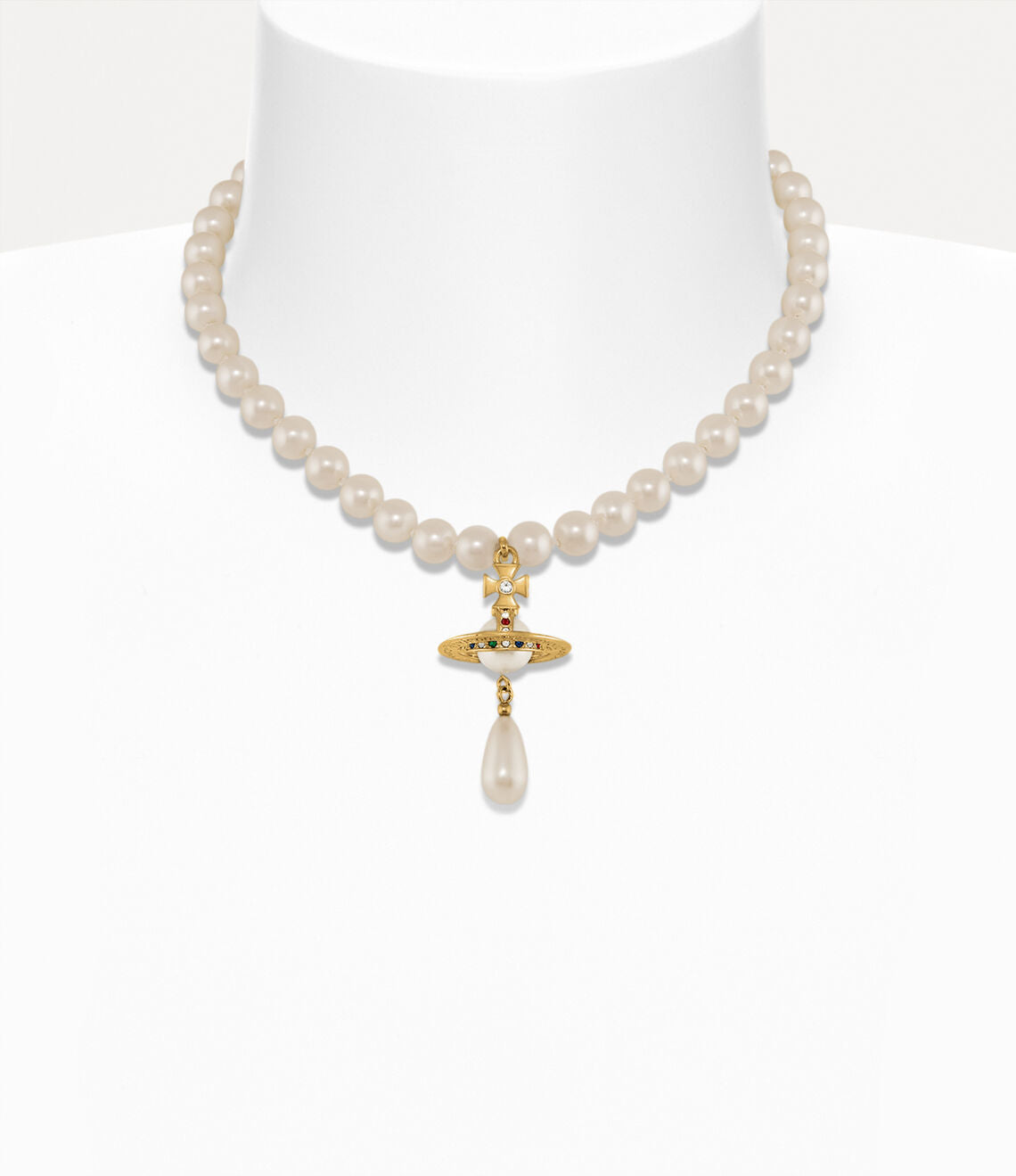 One Row Pearl Drop Choker