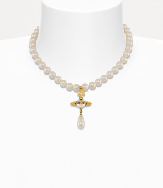 One Row Pearl Drop Choker