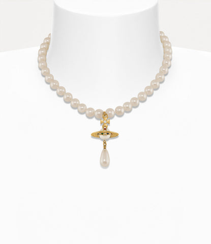 One Row Pearl Drop Choker