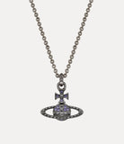 Mayfair bas relief pendant gunmetal/Tanzanite