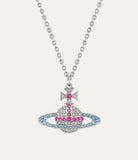 KIKA pendant Necklace in Platinum/crystal/fushia