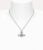 KIKA pendant Necklace in Platinum/crystal/fushia