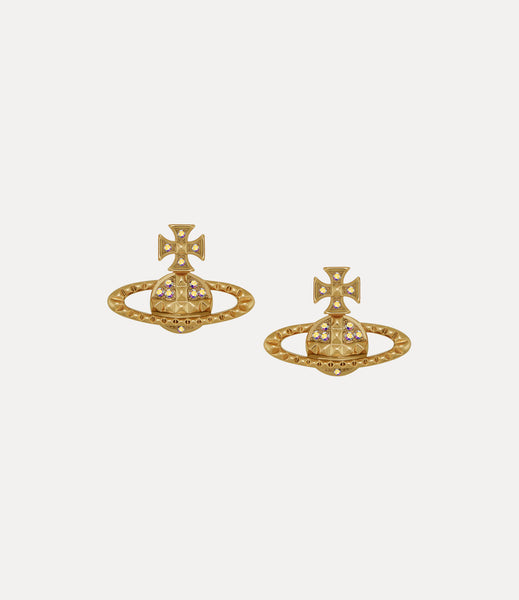 Mayfair bas relief earring gold/crystal