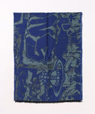 Graffiti scarf  blue