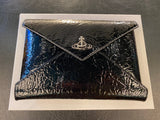 Vivienne Westwood Crinkle Envelope clutch black w/chain