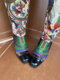 Square toe boots Black/Multi