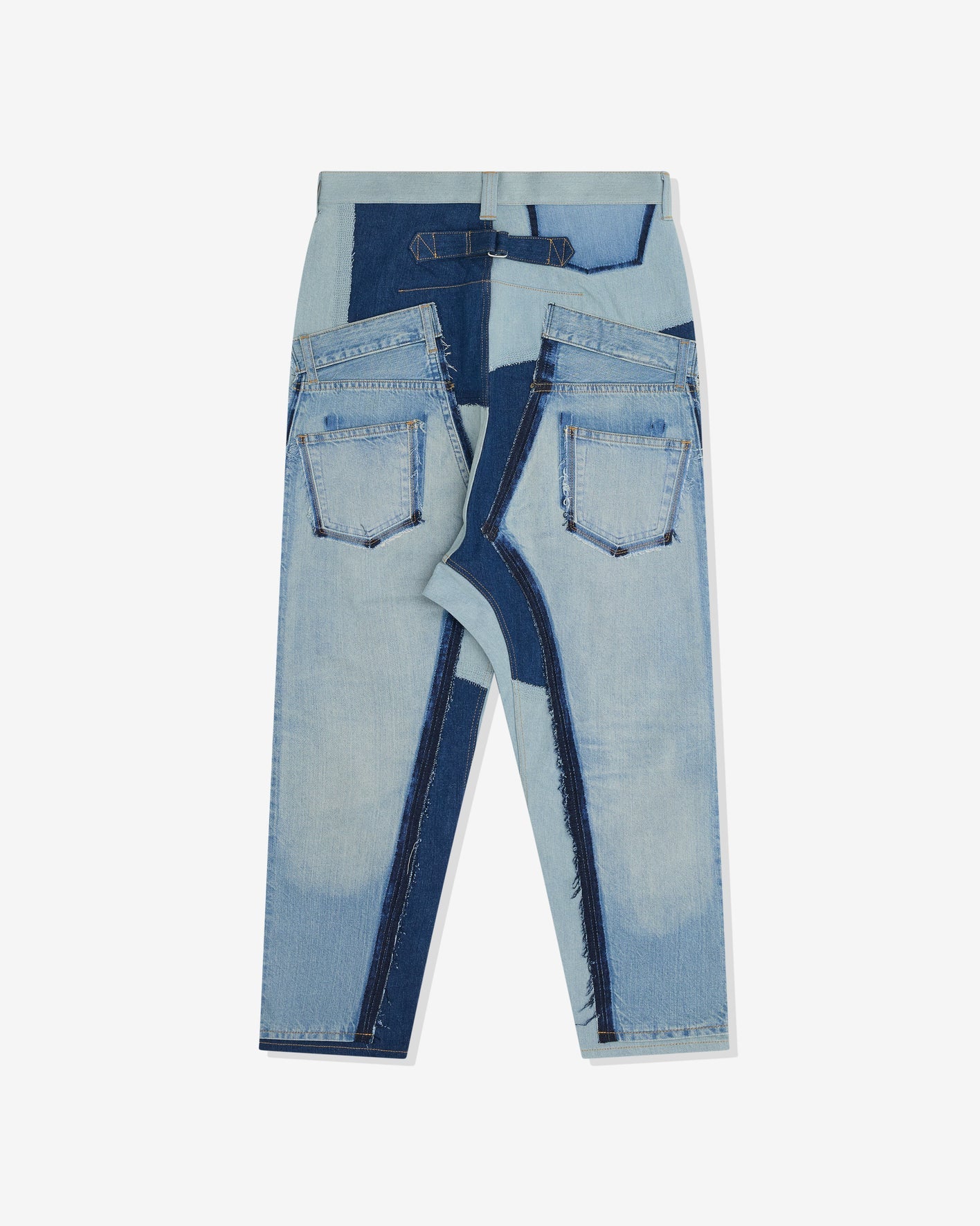 Men's Patchwork Panelled Jeans Multi